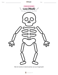 Prévia da folha de atividades imprimível Lucy (fóssil)