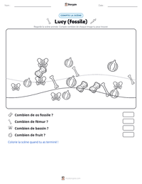 Aperçu de la feuille de travail imprimable Lucy (fossile)