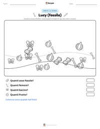 Anteprima della scheda stampabile di Lucy (fossile)
