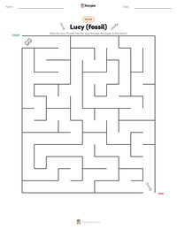 Lucy (fossil) printable worksheet preview