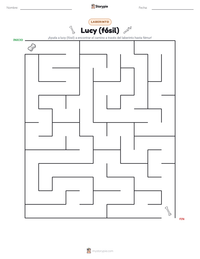 Vista previa de la hoja de trabajo imprimible de Lucy (fósil)