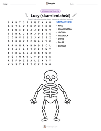 Podgląd drukowalnego arkusza ćwiczeń Lucy (skamieniałość)