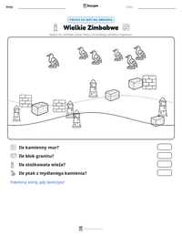 Podgląd drukowalnego arkusza ćwiczeń Wielkie Zimbabwe
