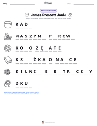 Podgląd drukowalnego arkusza ćwiczeń James Prescott Joule