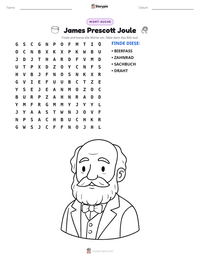 James Prescott Joule druckbare Arbeitsblatt Vorschau