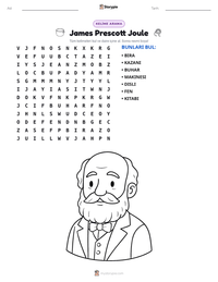 James Prescott Joule yazdırılabilir çalışma sayfası önizlemesi