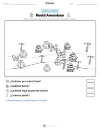 Vista previa de la hoja de trabajo imprimible de Roald Amundsen