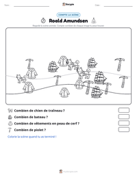 Aperçu de la feuille de travail imprimable Roald Amundsen