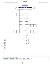 Roald Amundsen printable worksheet preview