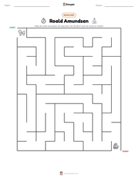 Roald Amundsen afdrukbare werkblad voorbeeld
