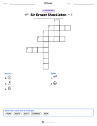 Sir Ernest Shackleton printable worksheet preview