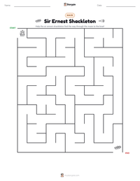 Sir Ernest Shackleton printable worksheet preview