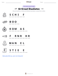 Sir Ernest Shackleton druckbare Arbeitsblatt Vorschau