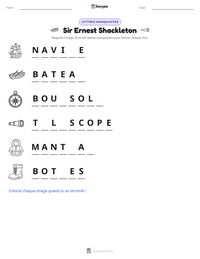 Aperçu de la feuille de travail imprimable Sir Ernest Shackleton