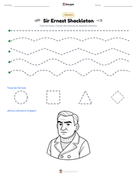 Vista previa de la hoja de trabajo imprimible de Sir Ernest Shackleton