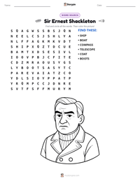 Sir Ernest Shackleton printable worksheet preview