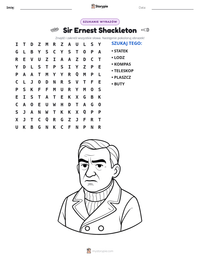 Podgląd drukowalnego arkusza ćwiczeń Sir Ernest Shackleton