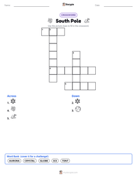 South Pole printable worksheet preview
