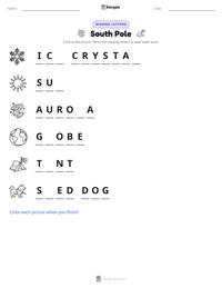 South Pole printable worksheet preview
