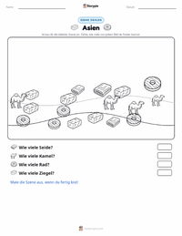 Asien (Kontinent) druckbare Arbeitsblatt Vorschau