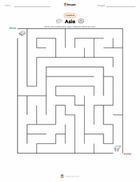 Prabaca lembar kerja cetak Asia (benua)