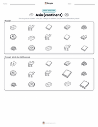 Asia (continent) printable worksheet preview