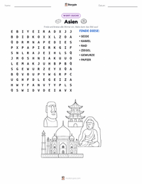 Asien (Kontinent) druckbare Arbeitsblatt Vorschau