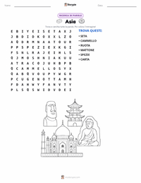 Anteprima della scheda stampabile di Asia (continente)