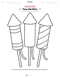 Aperçu de la feuille de travail imprimable Feux d'artifice