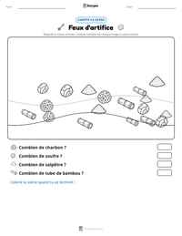 Aperçu de la feuille de travail imprimable Feux d'artifice