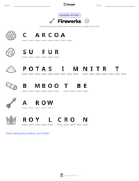 Fireworks printable worksheet preview