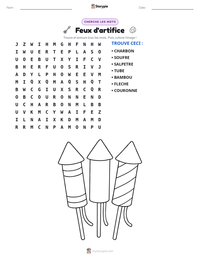 Aperçu de la feuille de travail imprimable Feux d'artifice