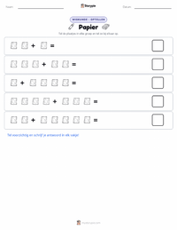 Papier afdrukbare werkblad voorbeeld