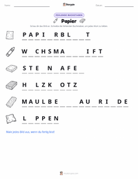 Papier druckbare Arbeitsblatt Vorschau