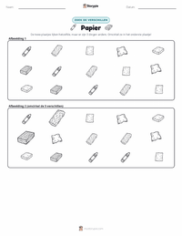 Papier afdrukbare werkblad voorbeeld
