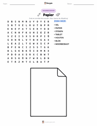 Papier afdrukbare werkblad voorbeeld