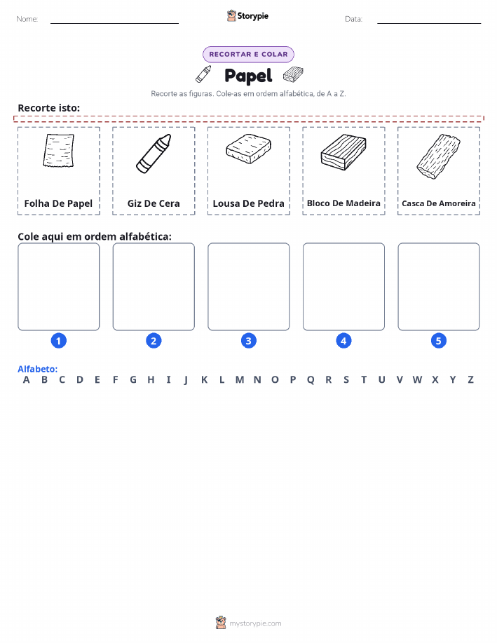 Recortar & Colar Alfabeto