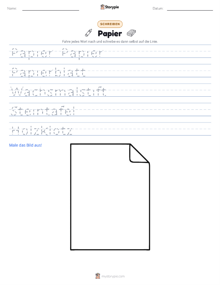 Schreibübung