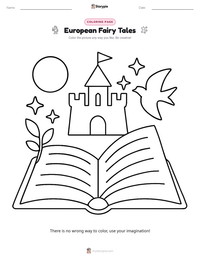 European Fairy Tales coloring page for kids