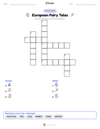 European Fairy Tales printable worksheet preview