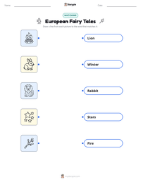 European Fairy Tales printable worksheet for kids