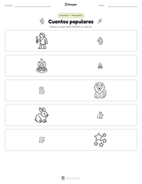 Vista previa de la hoja de trabajo imprimible de Cuentos populares