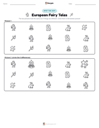 European Fairy Tales printable worksheet preview