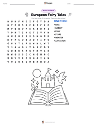 European Fairy Tales printable worksheet preview