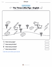 The Three Little Pigs - English printable worksheet preview