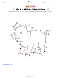 Die drei kleinen Schweinchen druckbare Arbeitsblatt Vorschau