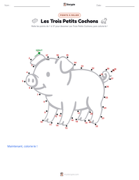 Aperçu de la feuille de travail imprimable Les Trois Petits Cochons