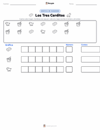 Vista previa de la hoja de trabajo imprimible de Los Tres Cerditos