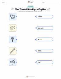 The Three Little Pigs - English printable worksheet preview