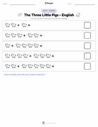 The Three Little Pigs - English printable worksheet preview
